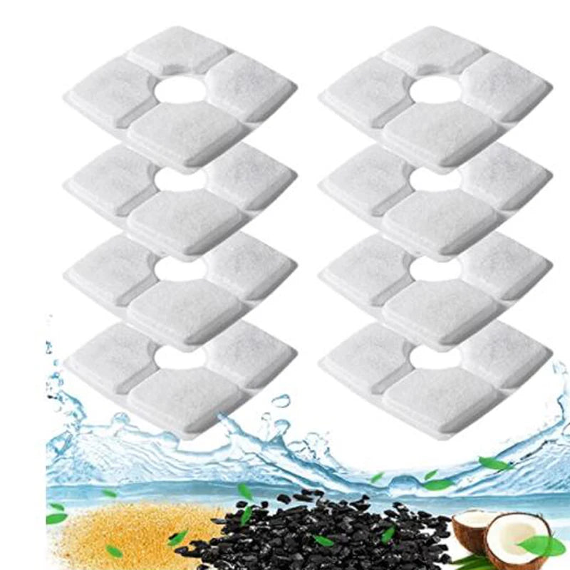 Cat & Dog Water Fountain Replacement Filters – Square Activated Carbon Filter for Veken & 2.5L Pet Fountains (4/8/16 Pack)